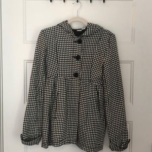 ROXY hooded herringbone pea coat
